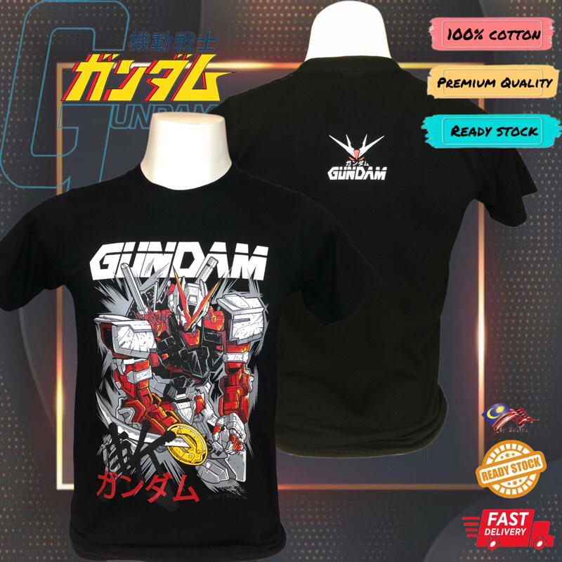 T-shirt Homme Gundam SD Anime - Taille XL - Noir, Manches Courtes - NEUF Avec étiquettes + PORTE-CLÉS OFFERT !