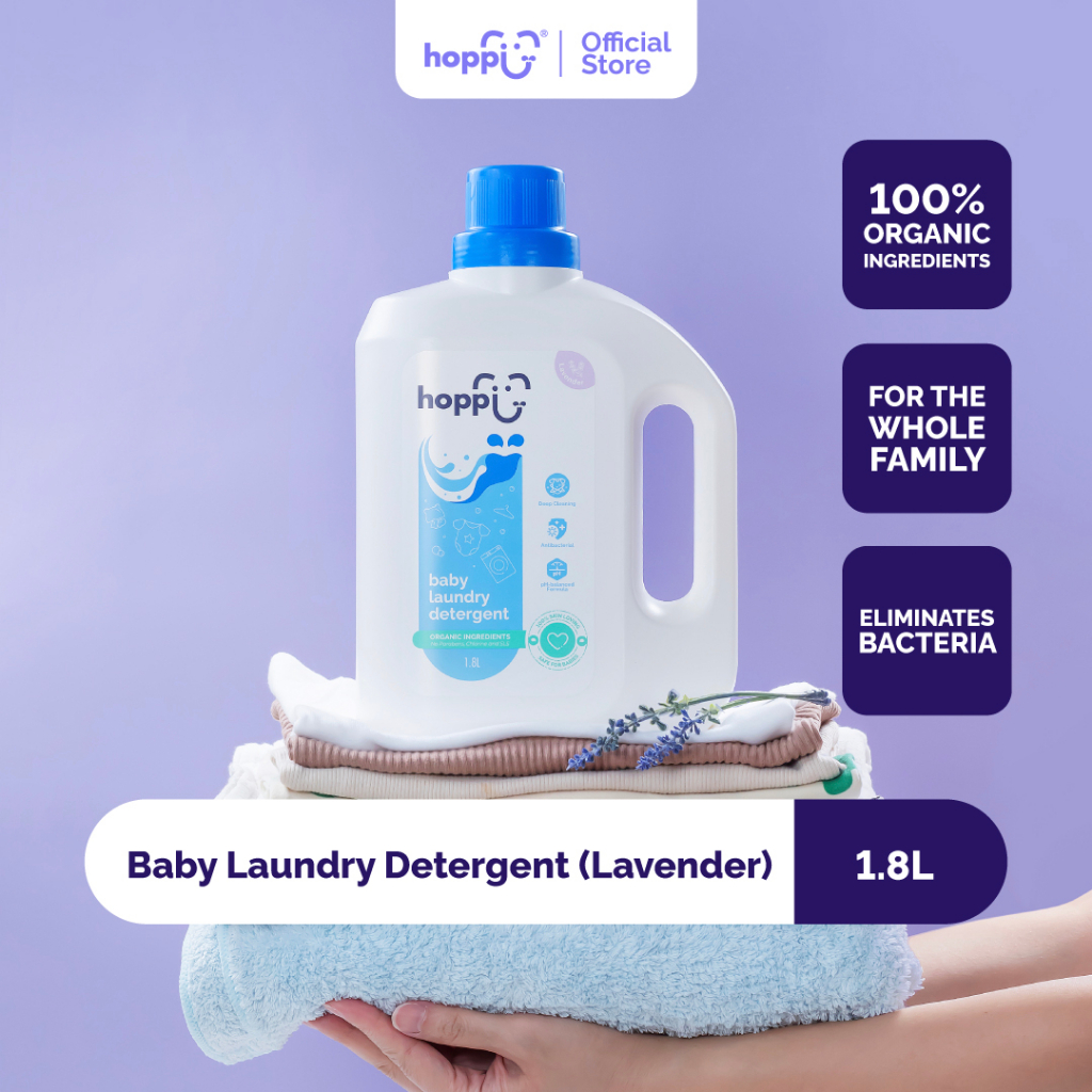 Hoppi Organic Baby Laundry Detergent Lavender (1.8L/Bottle) Shopee