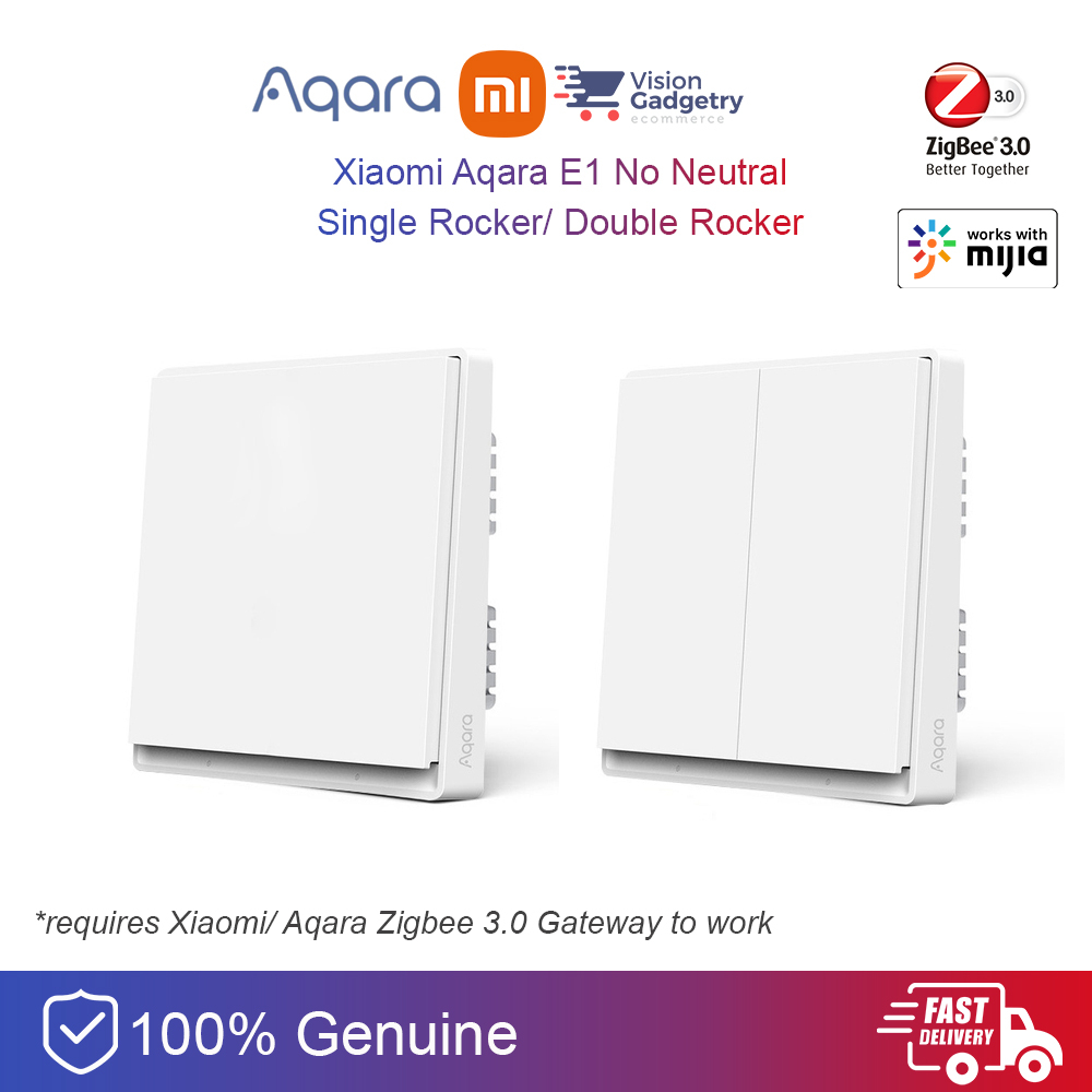 Xiaomi Aqara E1 Switch Smart Home Wall Plug 1/ 2 Gang No Neutral Single ...