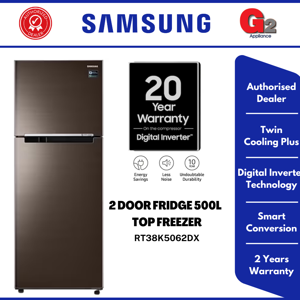 SAMSUNG 2 DOOR REFRIGERATOR TOP FREEZER WITH TWIN COOLING PLUS 500L