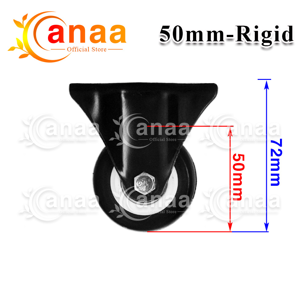 ANAA Black PU Heavy Duty Swivel Rigid Brake Caster Roller M8 M10 Castor ...