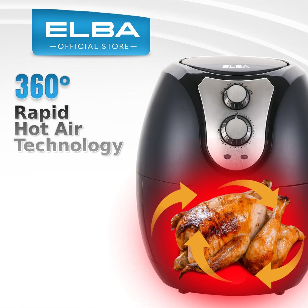 ELBA Air Fryer Mechanical Controller Black 3.2L 1400W EAF H3214 BK Shopee Malaysia