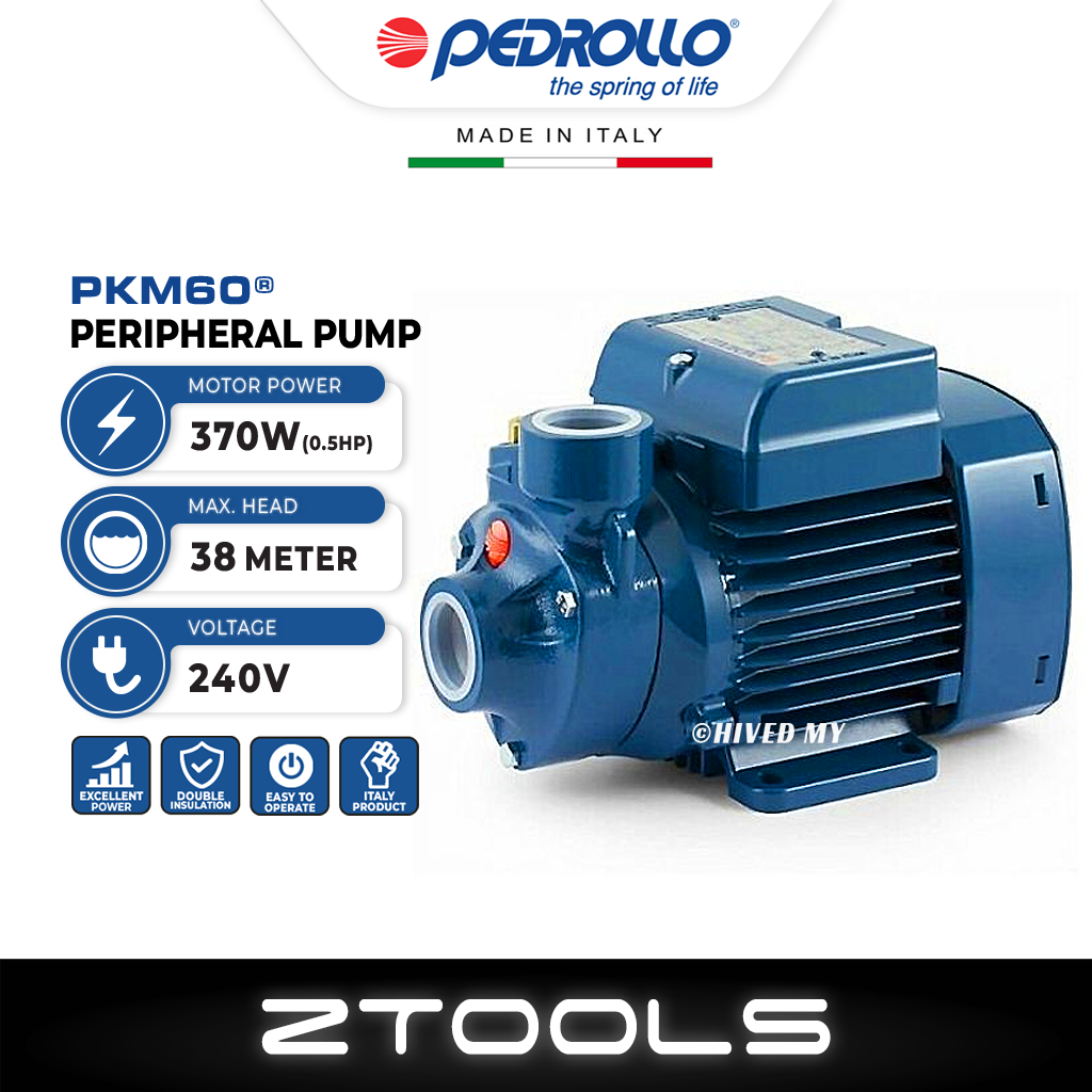 (ITALY) Pedrollo 0.5HP SelfPriming Peripheral Pump PKm60 Home Water