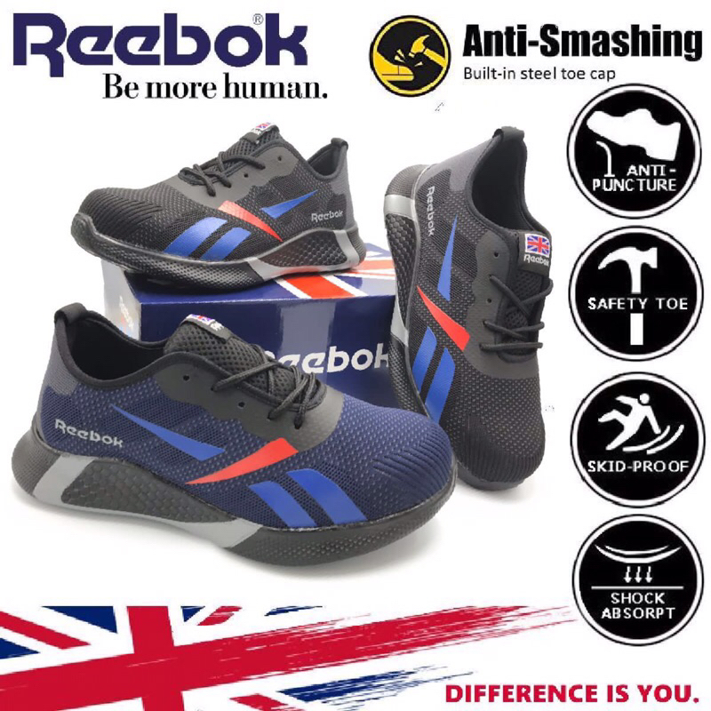 Men s Safety Shoes Reebok Steel Toe Cap Nail Proof Sport Safety Shoes Kasut Safety Sport Reebok Premium Quality Shopee Malaysia