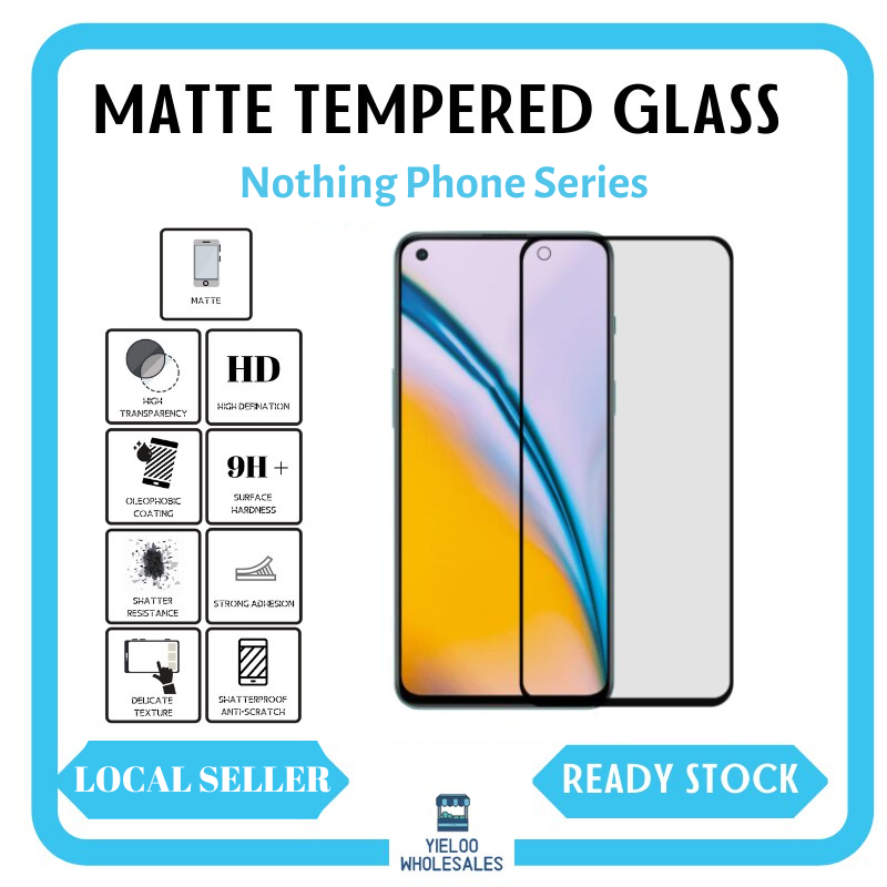 Nothing Phone 9D Matte Tempered Glass Screen Protector For (1)/(2)/(2a ...