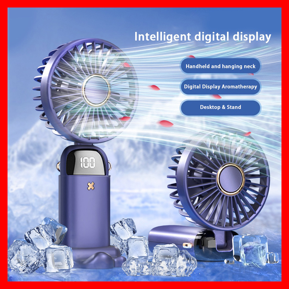 Portable Digital Display Foldable Handheld Fan USB Fan Mobile Fan Desk