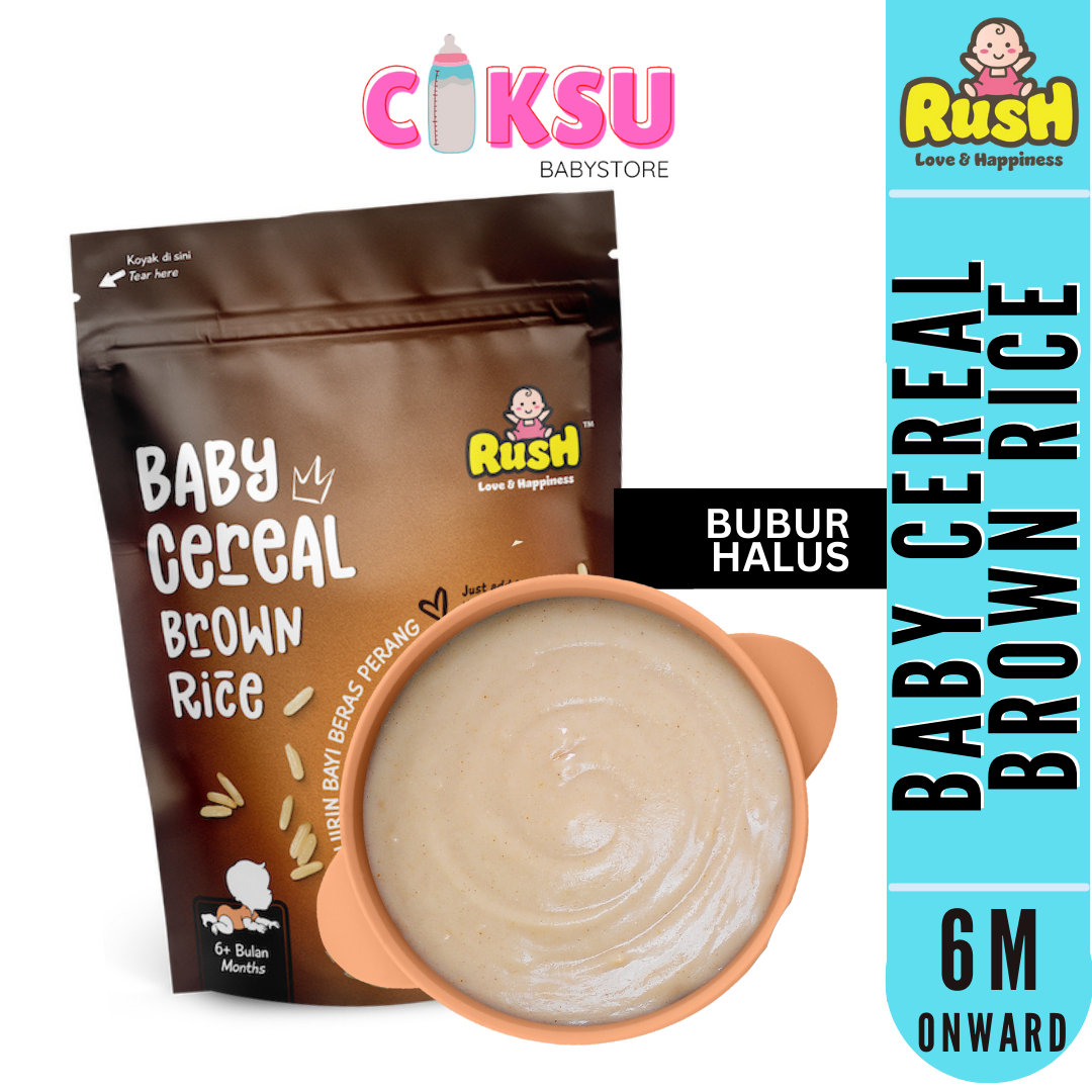 Baby Cereal Brown Rice Rush Baby Food Makanan Bayi Semulajadi Bubur