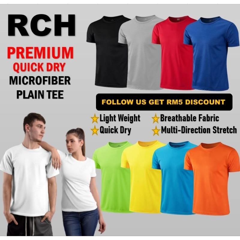 【READY STOCK AT MALAYSIA】Microfiber T-Shirt Men Jersey Round Neck T ...