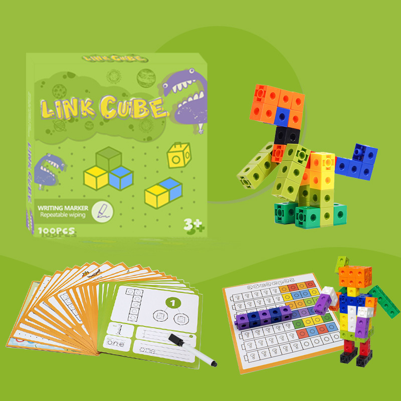 Math Cubes Manipulatives with Activity Cards Number Counting Blocks