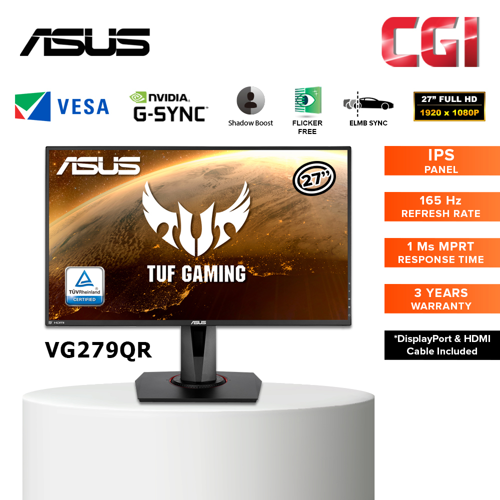 Asus 27" VG279QR FHD 165Hz 1ms G-Sync TUF Gaming Monitor | Shopee Malaysia