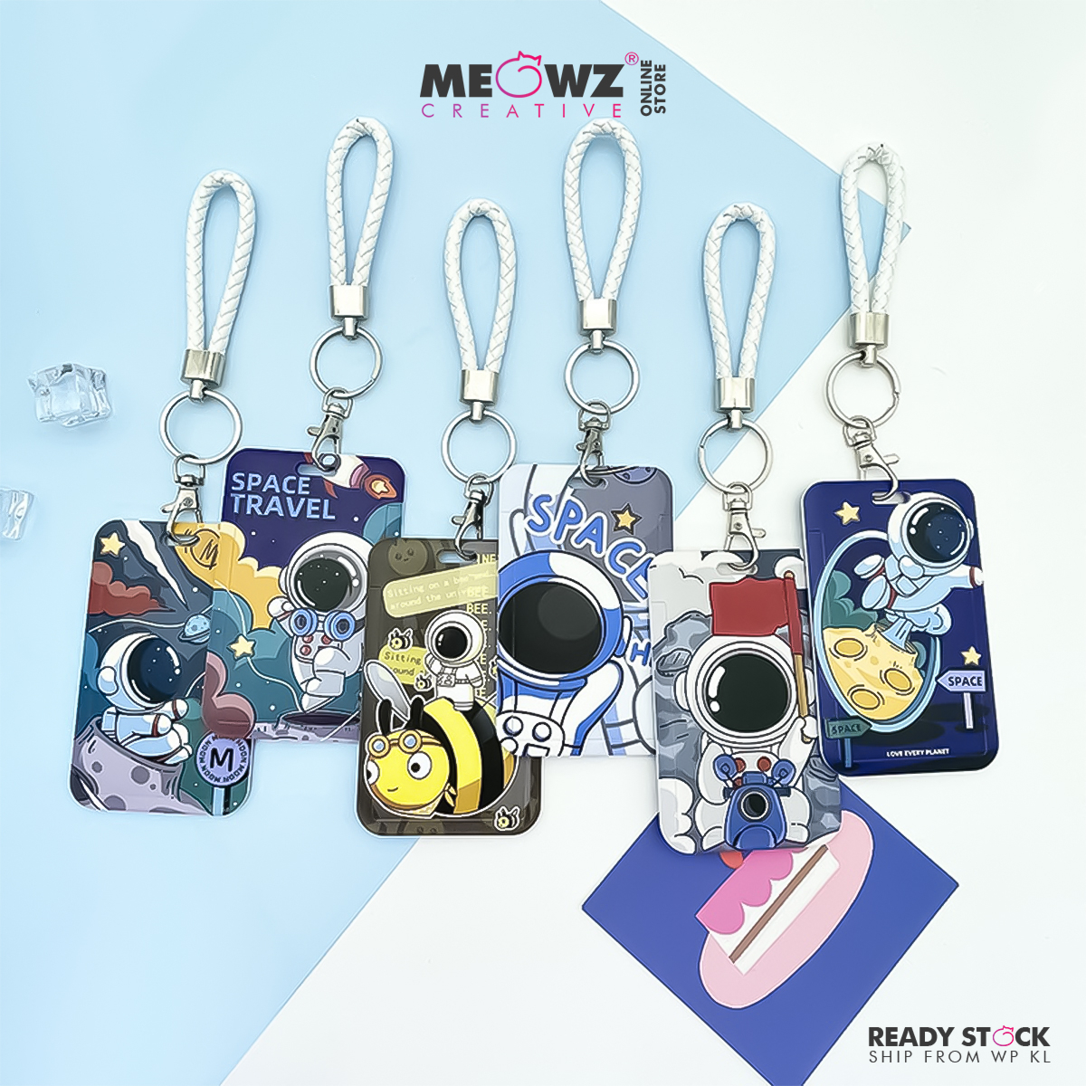 Spaceman Astronaut Card Holder Lanyard w Bee Name Tags Keychain ...
