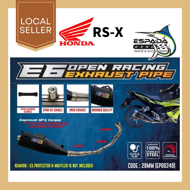 ESPADA HONDA RSX RS-X RS X 155 RACING EXHAUST EJOS EJOX CUTTING ...