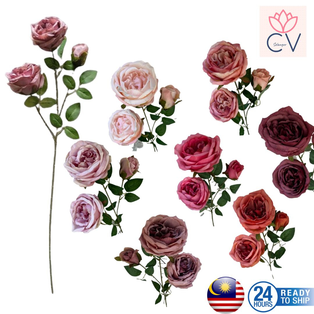 Artificial Austin Rose English Rose Silk Flowers for Wedding Home Fake ...