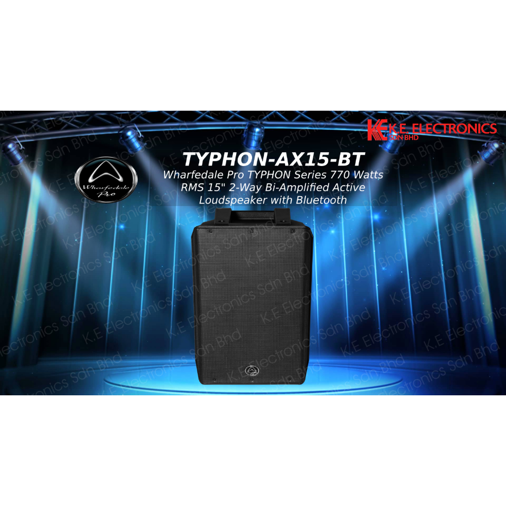 Wharfedale Pro Typhon Series TYPHON AX15 BT 770 Watts RMS 15" 2-Way Bi ...
