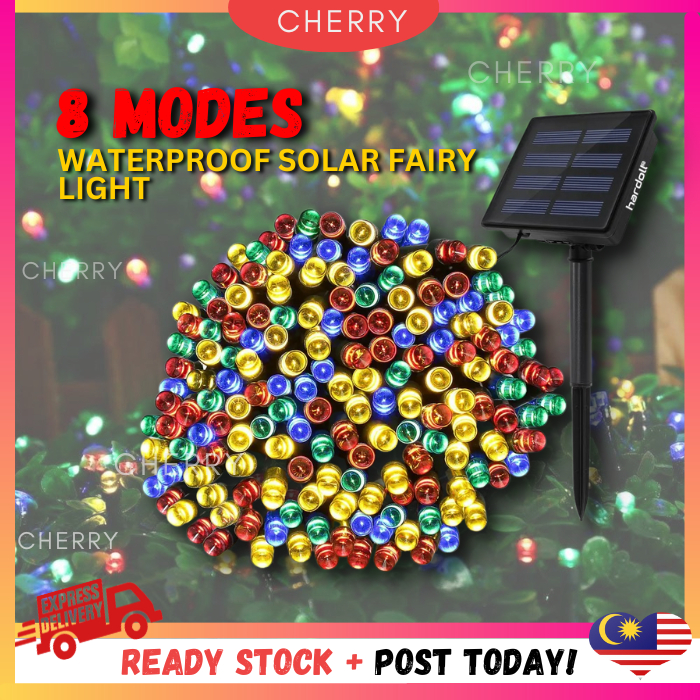 🍒CHERRY🍒 8 Modes Colorful Outdoor Waterproof Solar Fairy Light Indoor ...