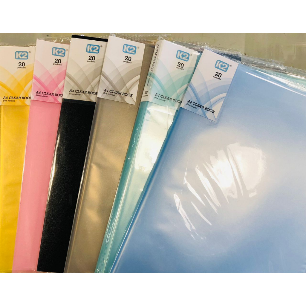 K2 A4 Size Clear Book 20 Pockets - Ice Colour | Shopee Malaysia