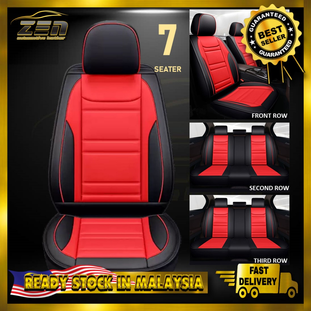 ZEN(7-SEATER)6D SERIES(AVANZA GRANDLIVINA RUSH BRV VELOZ XPANDER ARUZ ERTIGA)PU PREMIUM LEATHER Universal Car Seat Cover