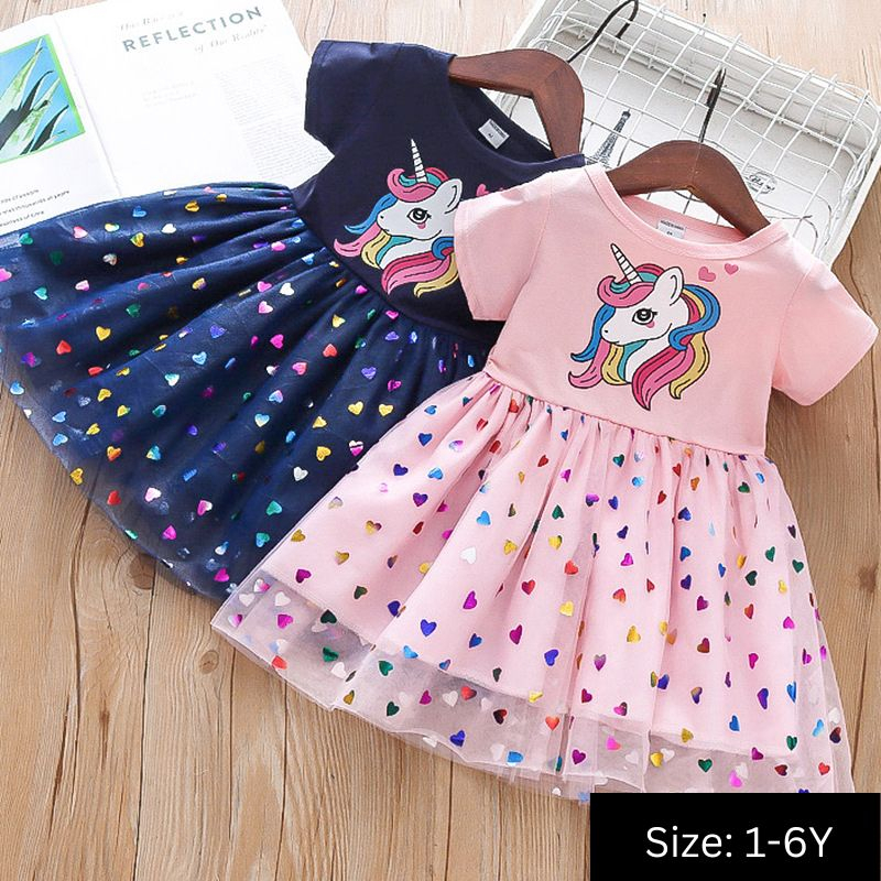 Summer Unicorn Cute Kids Baju Baby Girls Dress Kids Clothing Baju Budak Perempuan QY175 Shopee Malaysia