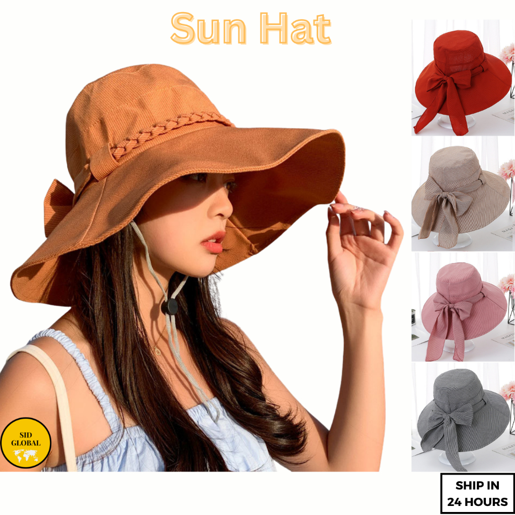 Sun Hat Women Sun Proof Hat Topi Beach Bucket Hat Waterproof UV Hat Cap ...