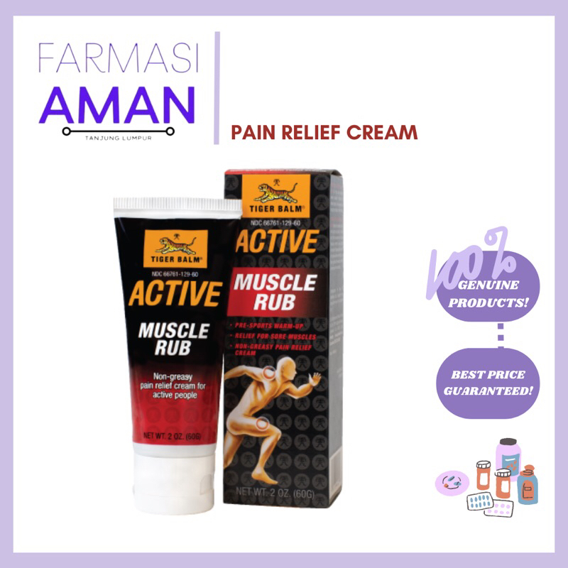 Tiger Balm Active Muscle Rub Cream 60g | Shopee Malaysia