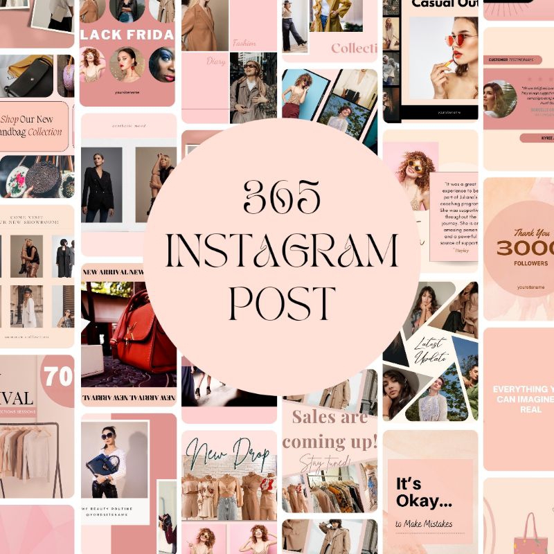 365 Instagram Post Templates, Instagram Post Editable Template ...