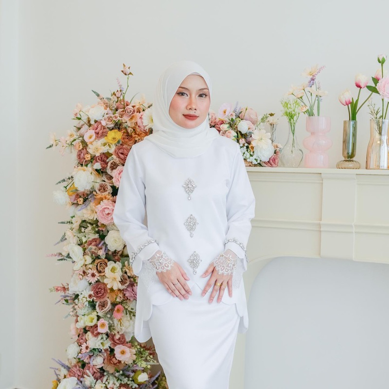 PETALS KURUNG IN WHITE [ BAJU NIKAH TUNANG] Shopee Malaysia