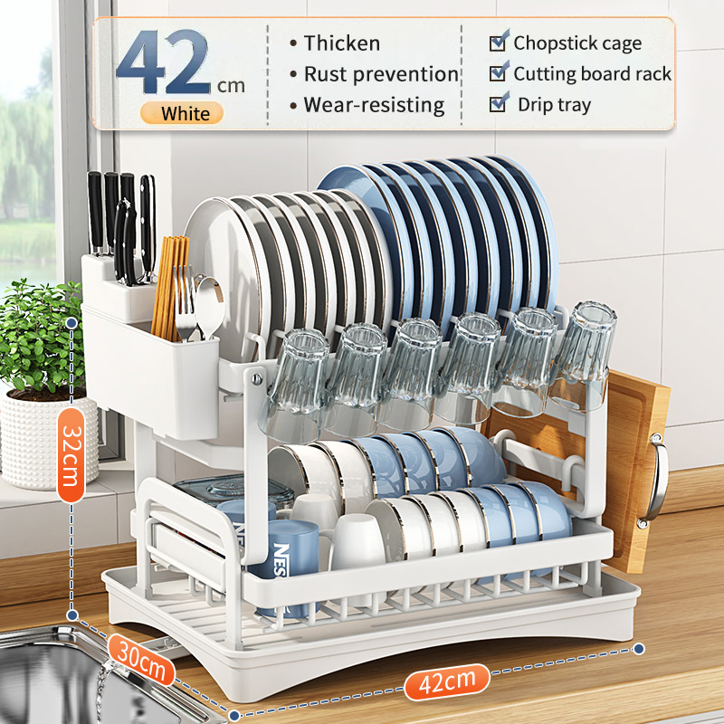 Rak Pinggan Stainless Steel Dish Rack Rak Sinki Dapur Storage Rack Kitchen Dish Drainer Rak 0542