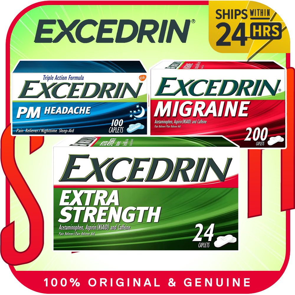 Excedrin Extra Strength Pain Relief Caplets Excedrin Pm Headache Relief Migraine Relief