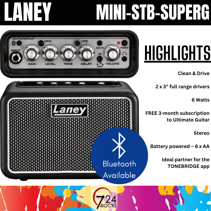 LANEY Amplifier LANEY MINI-STB-SUPERG Mini Bluetooth Guitar Amp Laney ...