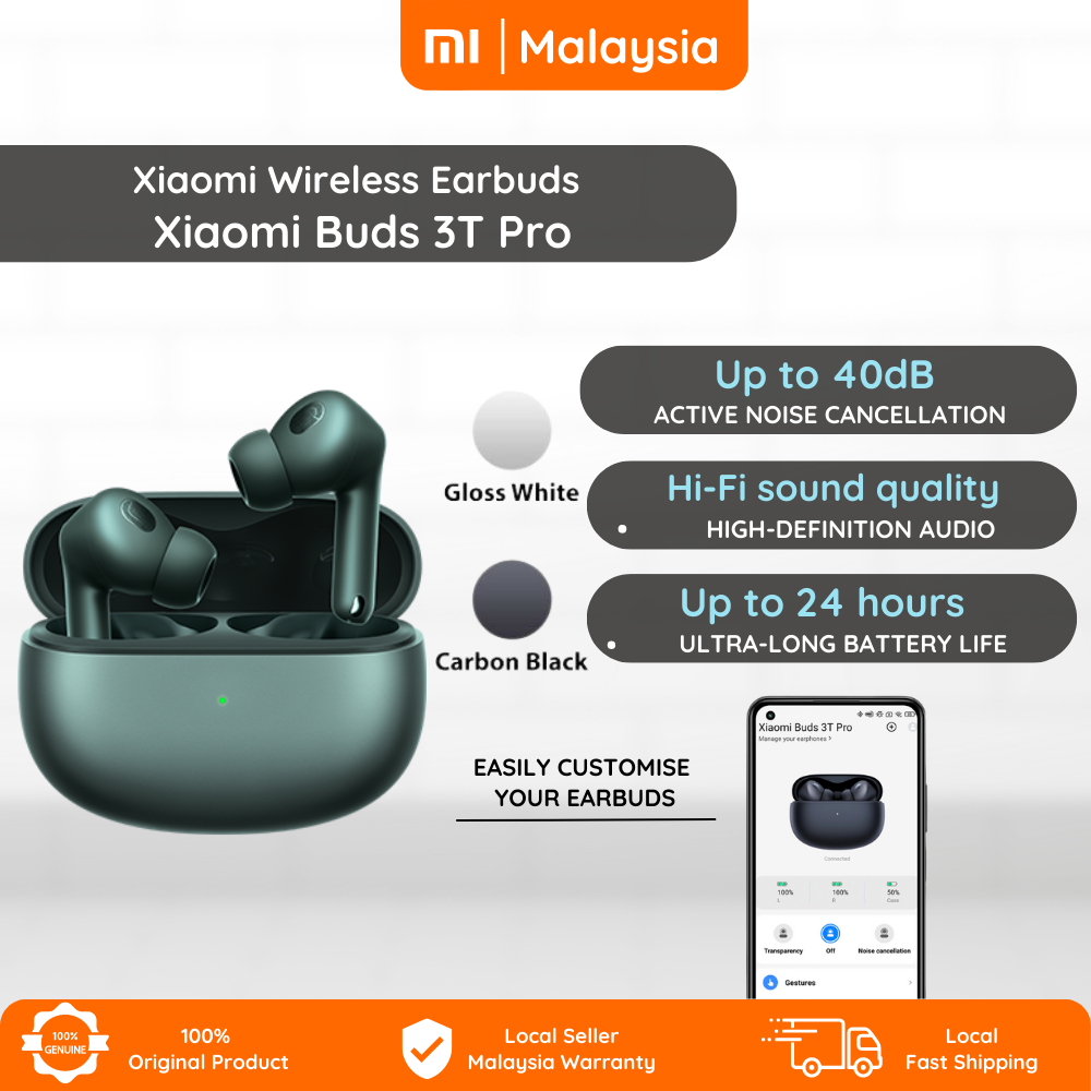 Xiaomi Buds 3T Pro Wireless Earbuds noise cancelling in ear | Shopee ...