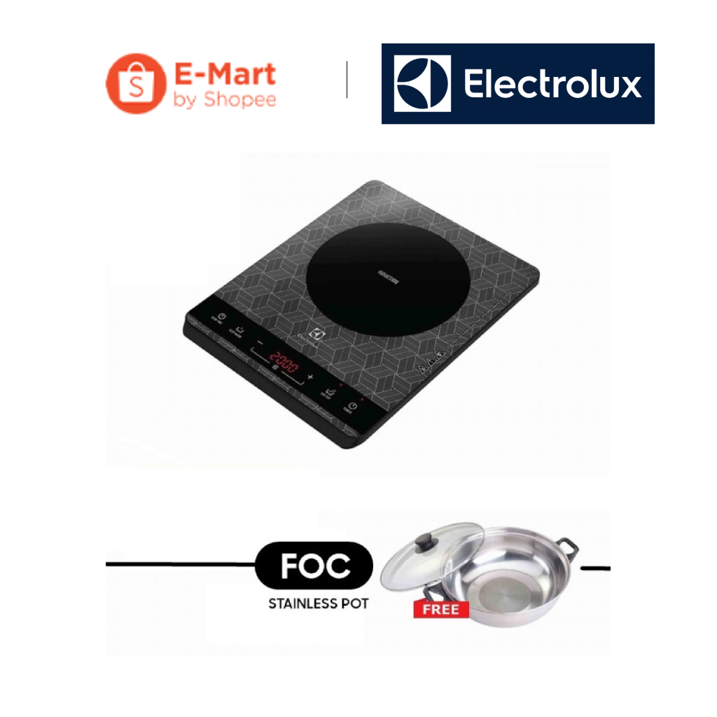 Electrolux 2000W Portable Tabletop Induction Cooker ETD29PKB Free Pot Shopee Malaysia