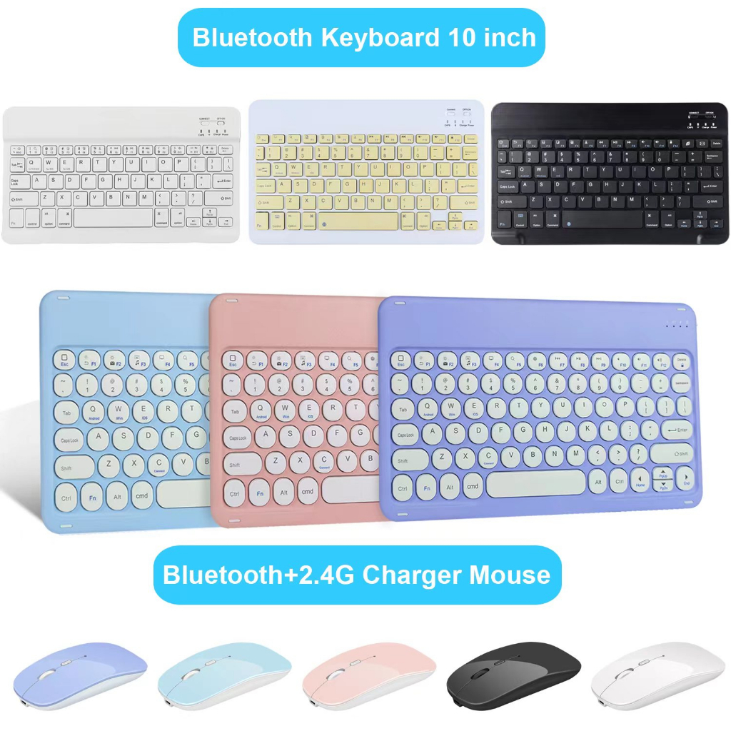 【Ready Stock】 Wireless Bluetooth 10 Inch Keyboard Magnetic Rechargeable ...