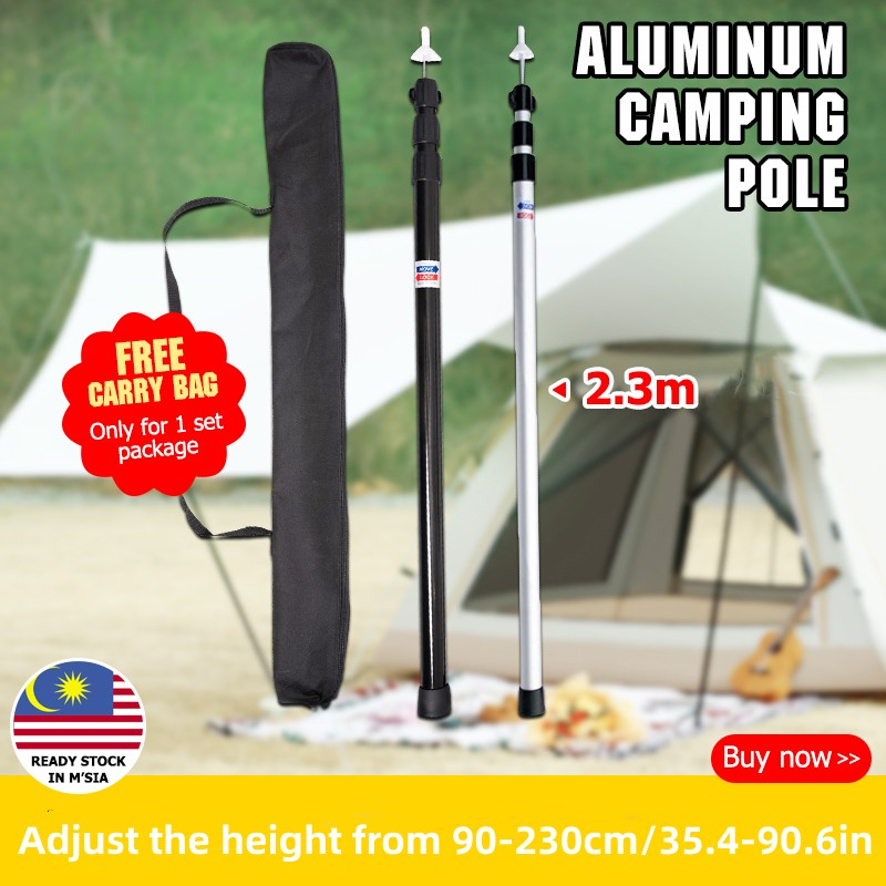 Ready Stocks 2Pcs 230cm Camping Tent Support Poles Sunshade Awning Rod ...