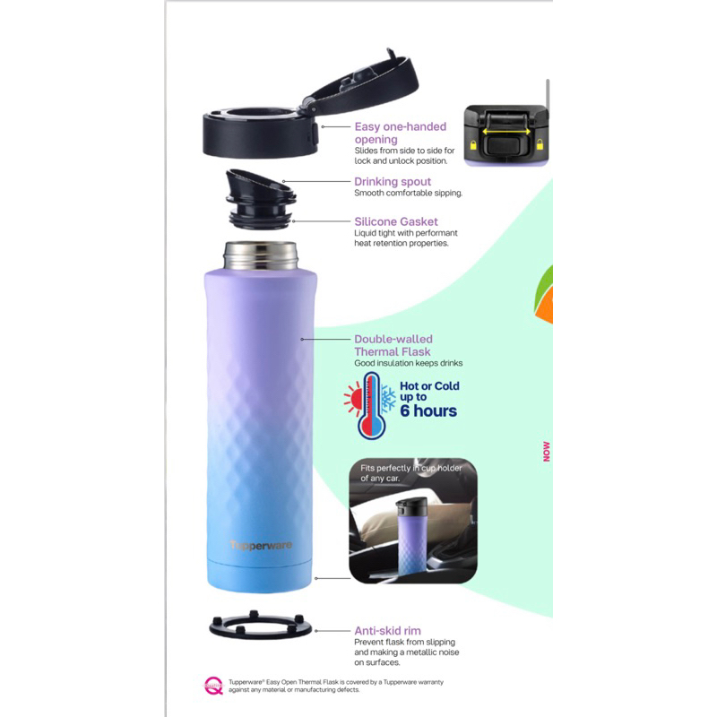 Tupperware EASY OPEN THERMAL FLASK