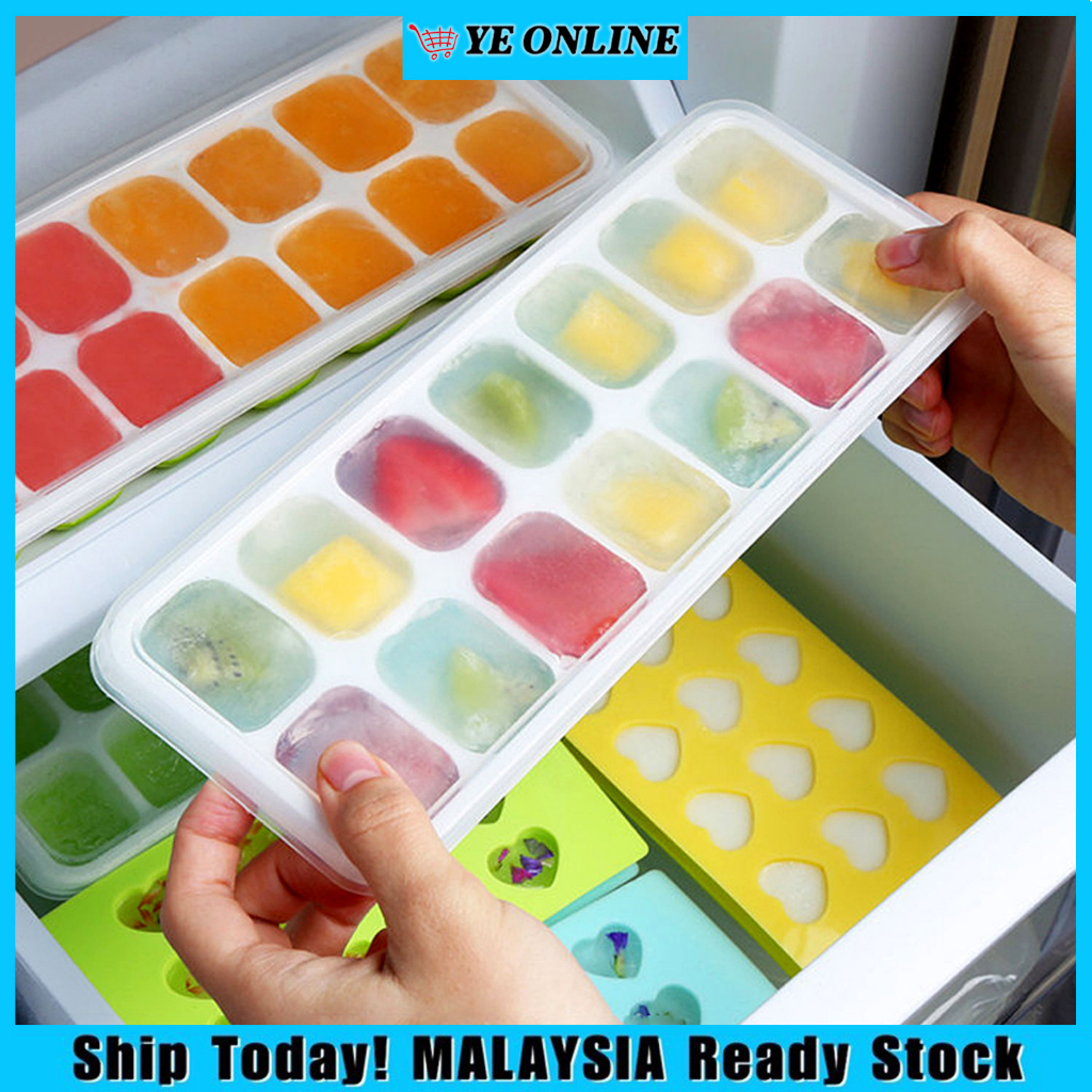 14 Holes Silicone Ice Cube Maker Tray Baby Food Puree Mold Container 