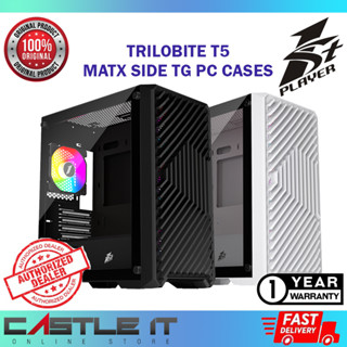 1st Player TRILOBITE T5 BLACK WHITE Micro ATX Tempered Glass Gaming ...