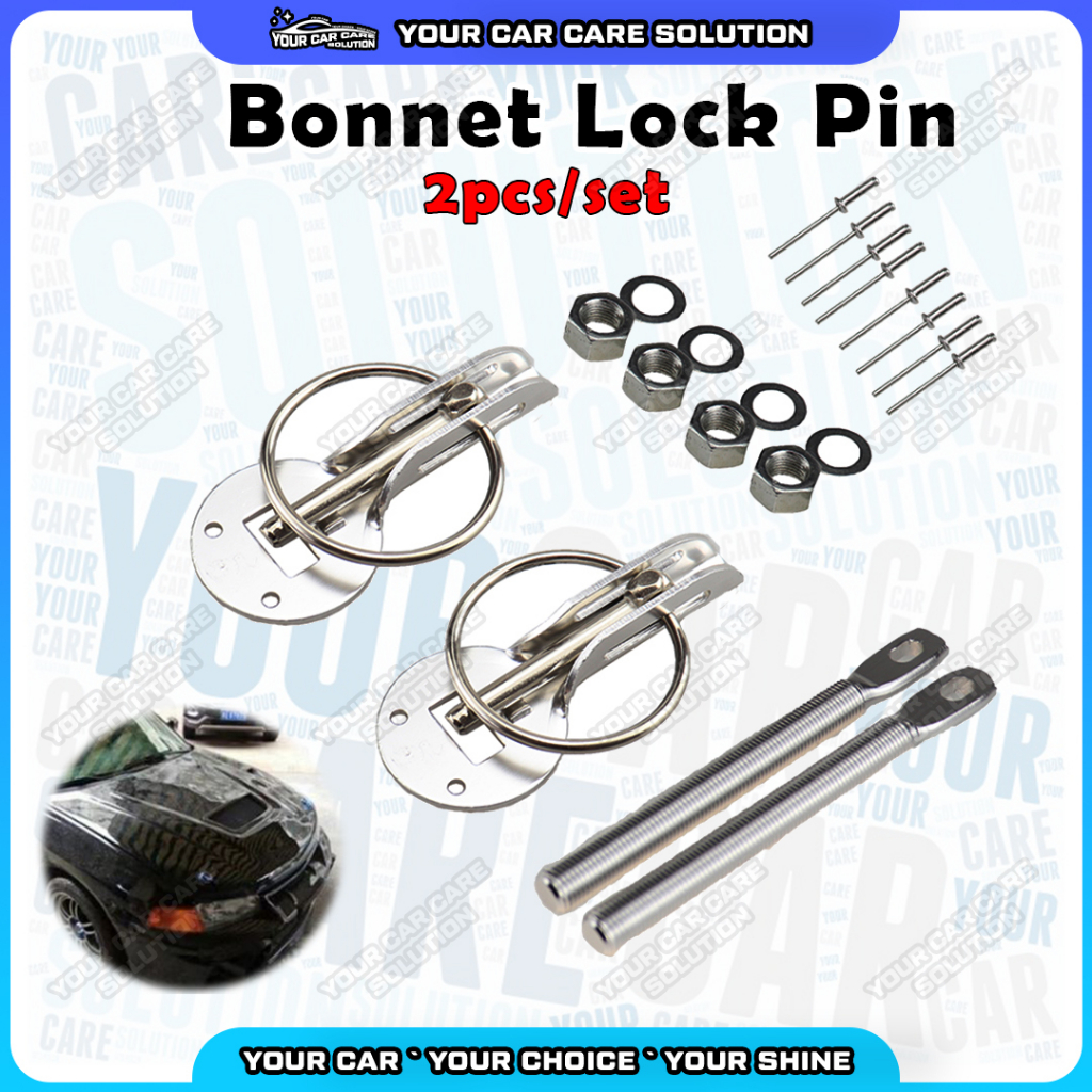 Universal Car Bonnet Lock Pin Hood Pin Kunci Bonet Kereta Alloy DIY Car ...