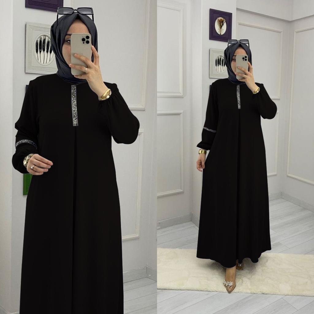 HasrIff Stylish Abaya Collection Exclusive Design Diamonds Stripe