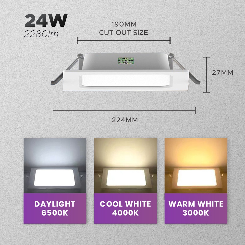 2 YEARS WARRANTY 3 COLOR LED DOWNLIGHT 12W/18W/24W ROUND/SQUARE ...