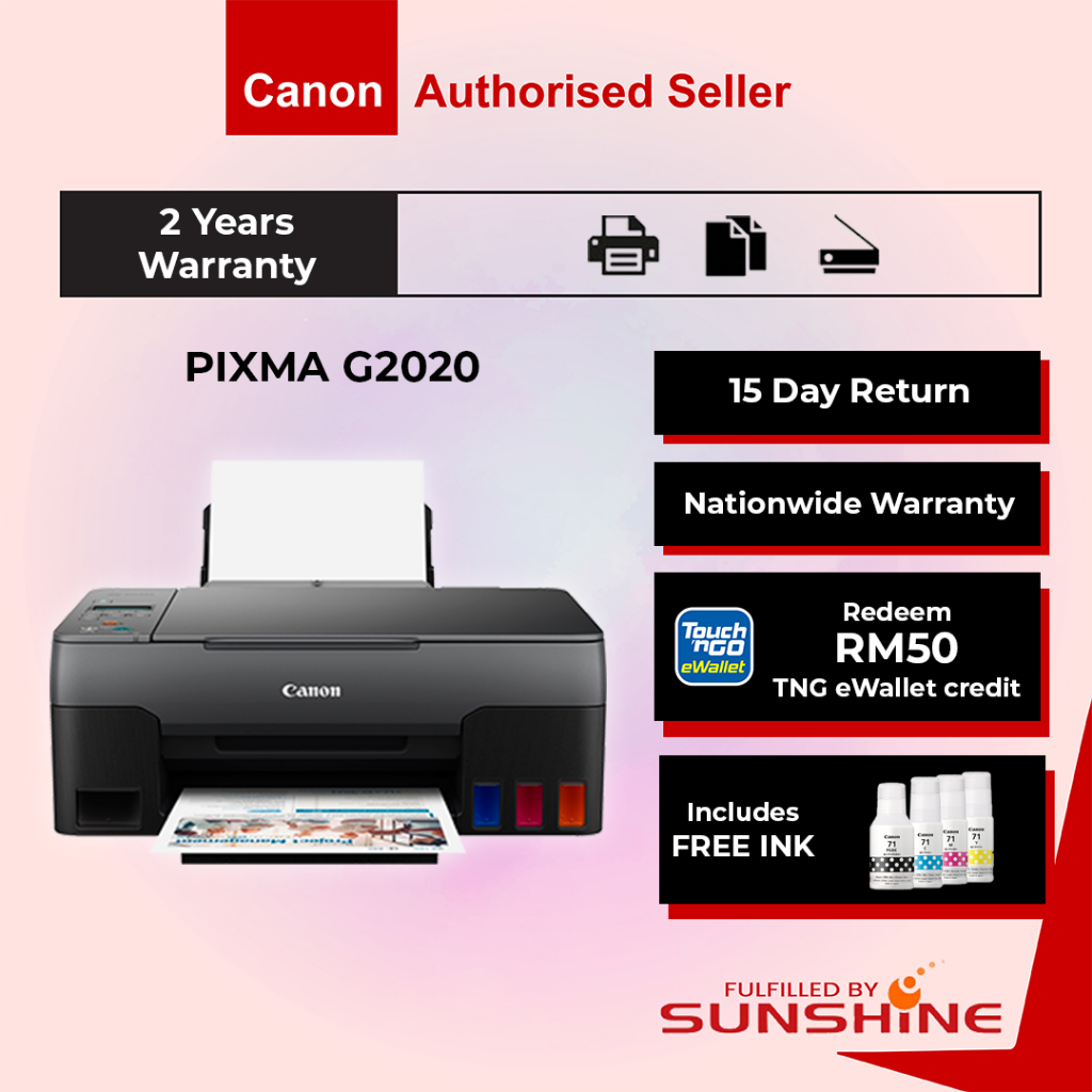 FREE TnG EWallet RM50 = Canon Pixma G2020 G2730 3In1 Ink Tank Printer