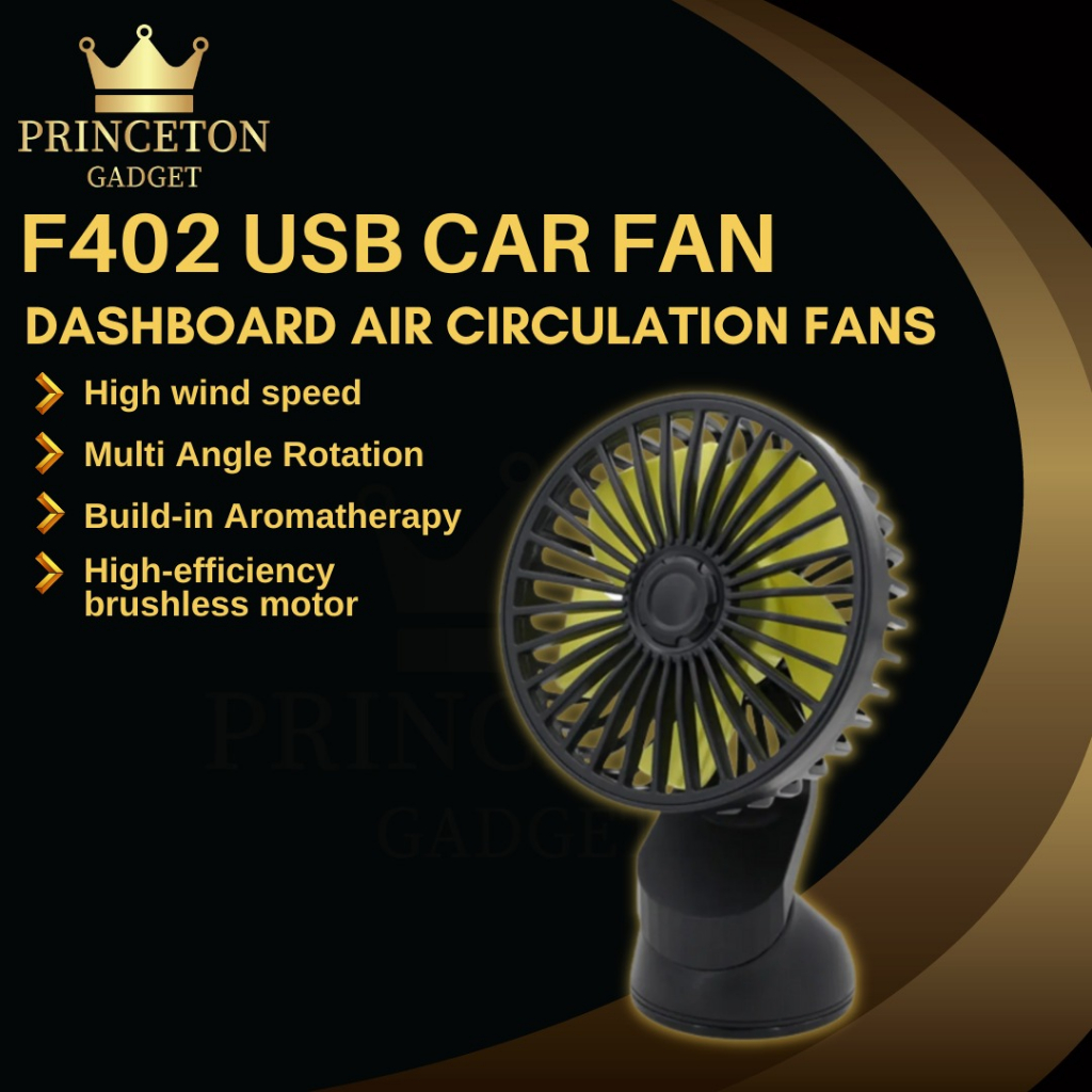 F402 USB Car Fan For Dashboard Air Circulation Fans ABS Three Speeds