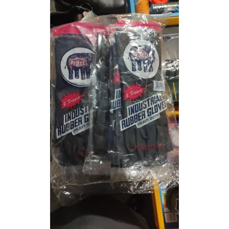 SARUNG TANGAN GETAH _ INDUSTRIAL RUBBER GLOVES- 1 PACK ( ISI 12 PASANG ...