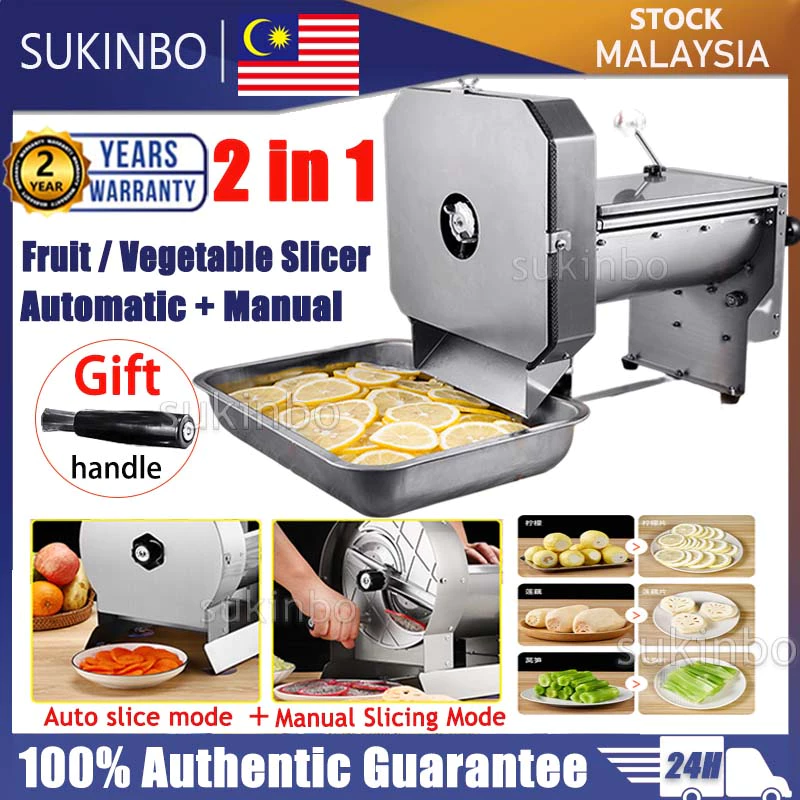 Mesin Pemotong Menghiris Daging Sayur Buah Auto Manual