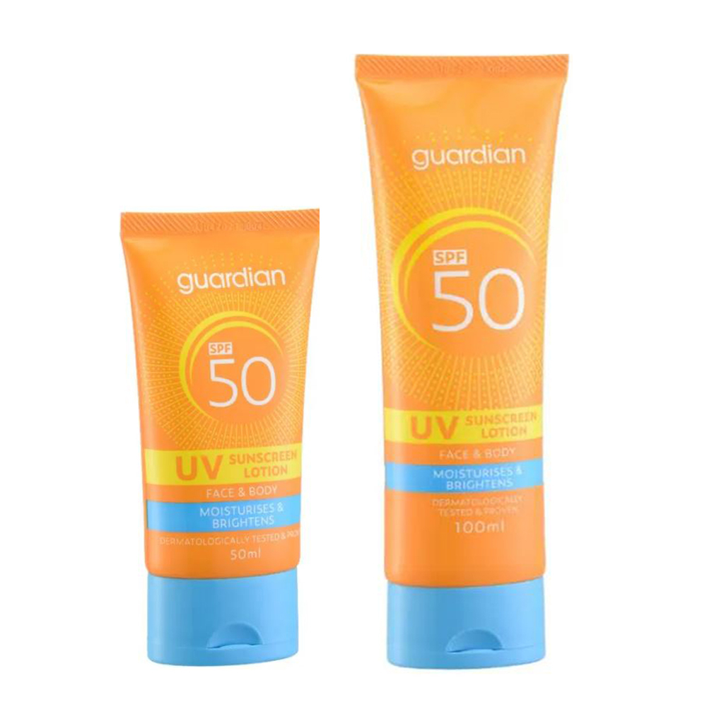 Guardian Face & Body UV Sunscreen Lotion SPF50 50/100ml Moisturises ...