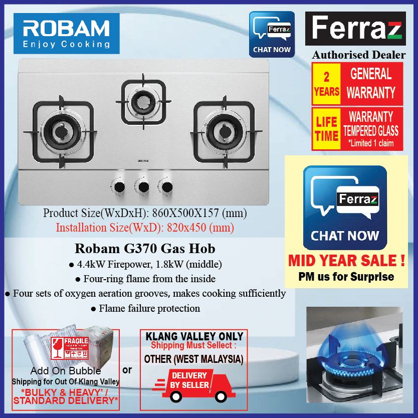 ROBAM G370 3 BURNER Gas Stove / Robam Gas Hob / Robam Built in Gas ...