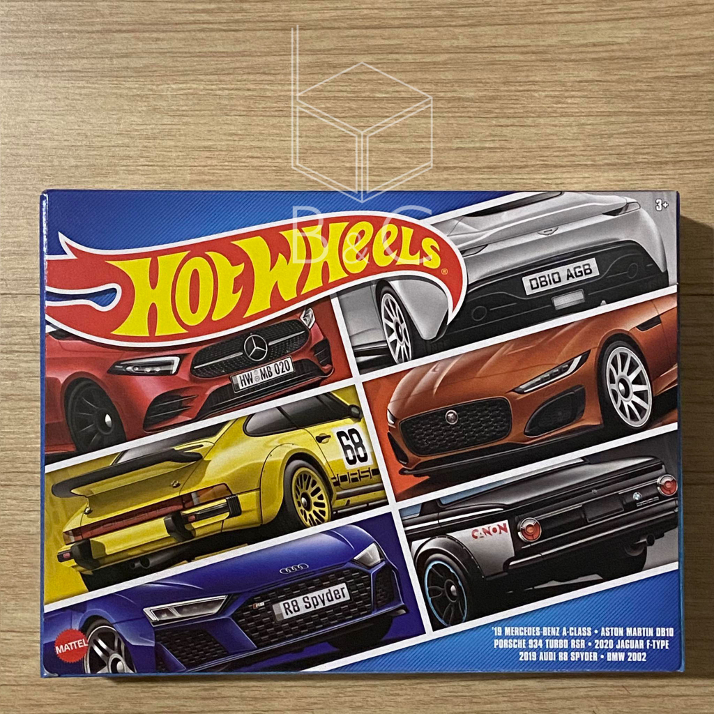 Hot Wheels European 6 Cars Pack Box (Mercedes AClass + DB10 + Porsche