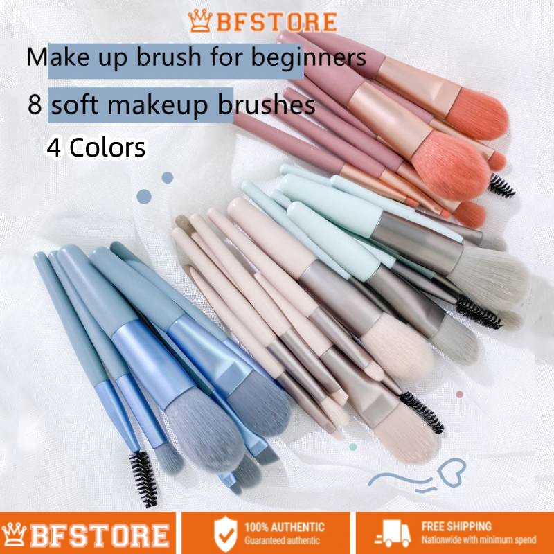 In Stock 8Pcs Mini Soft Makeup Brushes Set Eye Shadow Foundation Powder ...