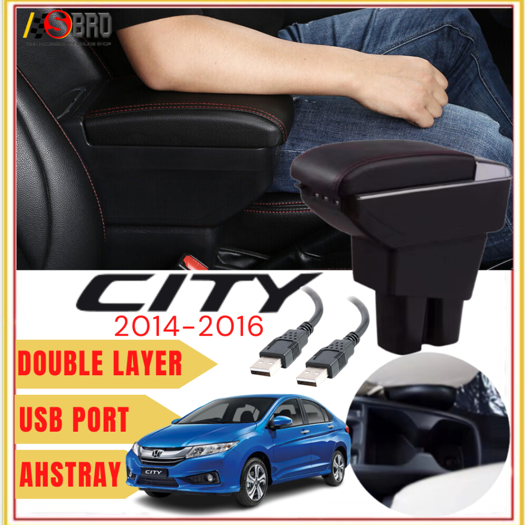 Honda City 20142016 Armrest Double Layer Adjustable With 7 USB