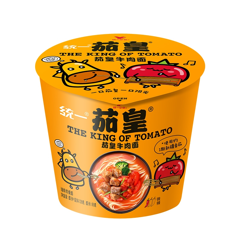 【统一茄皇】新疆 茄皇牛肉 茄皇鸡蛋汤面桶装方便面速食泡面 85g 统一企业 茄皇 茄皇牛肉面 THE KING OF TOMATO 茄皇 ...