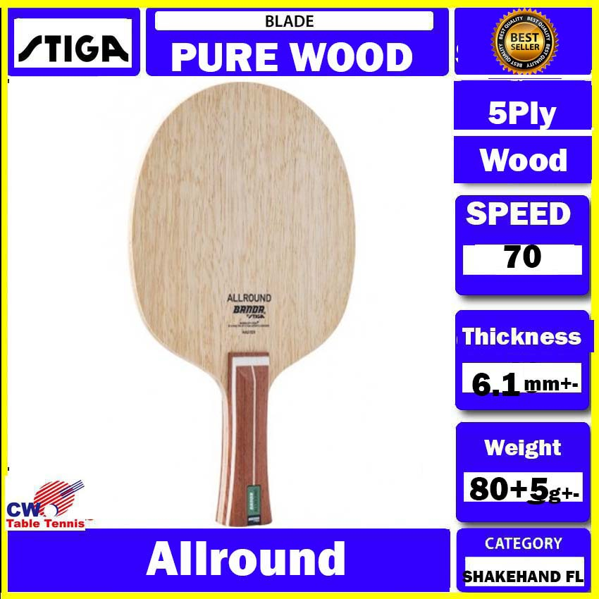 Bois De Tennis De Table STIGA Allround Future – 5 Plis – Équilibre Et Contrôle – Idéal Pour Personnaliser Sa Raquette